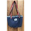 Image 3 : ORIGINAL PAUL JOHNNY WEARABLE ART DENIM BAG WITH HAND-STITCH FLANNEL APPLIQUE DESIGN
