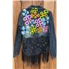 Image 2 : ORIGINAL PAUL JOHNNY WEARABLE ART DENIM JACKET WITH HAND-STICHED FLANNEL & BEAD APPLIQUE DESIGN