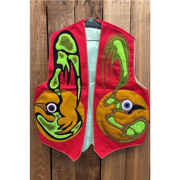 ORIGINAL PAUL JOHNNY WEARABLE ART HAND-STITCHED FLANNEL VEST