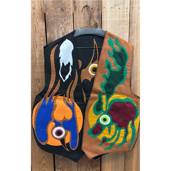 ORIGINAL PAUL JOHNNY WEARABLE ART HAND-STITCHED FLANNEL VEST