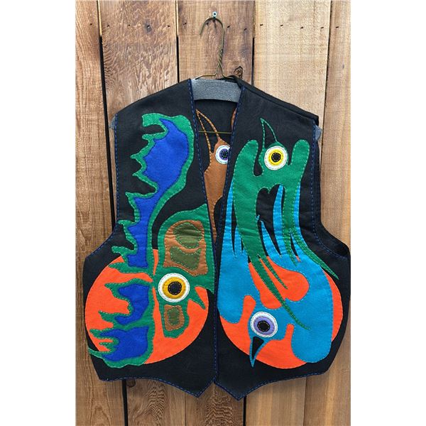 ORIGINAL PAUL JOHNNY WEARABLE ART HAND-STITCHED FLANNEL VEST