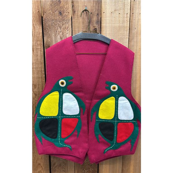 ORIGINAL PAUL JOHNNY WEARABLE ART HAND-STITCHED FLANNEL VEST