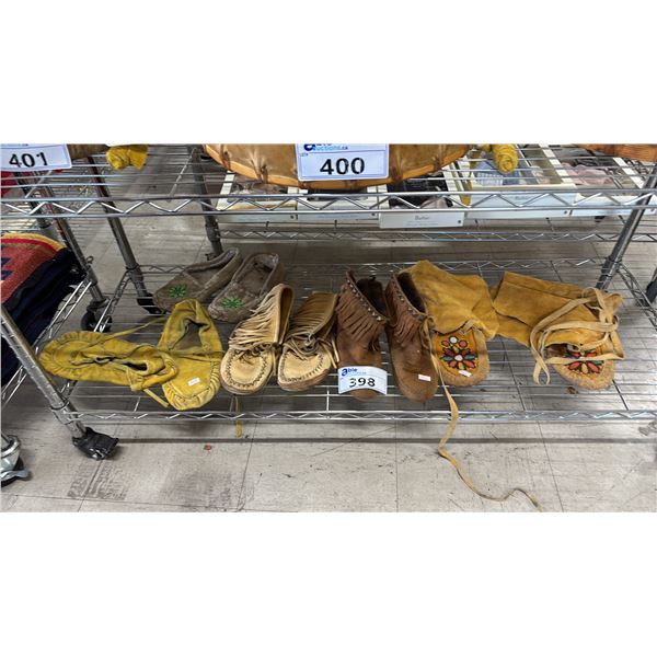 SHELF OF ASSORTED MOCCASINS