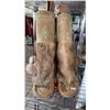 Image 1 : PAIR OF ANIMAL FUR CALF HEIGHT MOCCASINS SIZE UNKNOWN