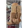 Image 2 : PAIR OF ANIMAL FUR CALF HEIGHT MOCCASINS SIZE UNKNOWN