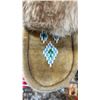 Image 4 : PAIR OF ANIMAL FUR CALF HEIGHT MOCCASINS SIZE UNKNOWN