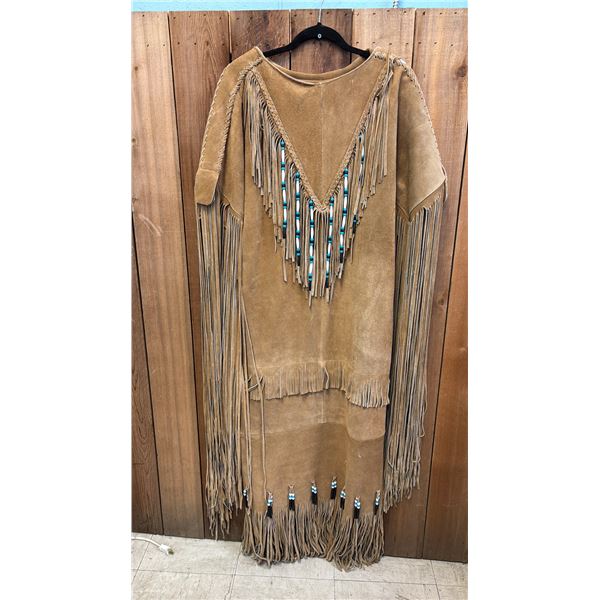 FIRST NATIONS LEATHER BEADED DRESS SIZE 2XL