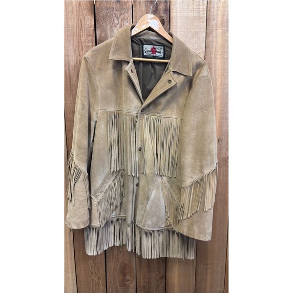 GREAT THINGS FIRST NATIONS LEATHER BUTTON-UP JACKET SIZE UNKNOWN