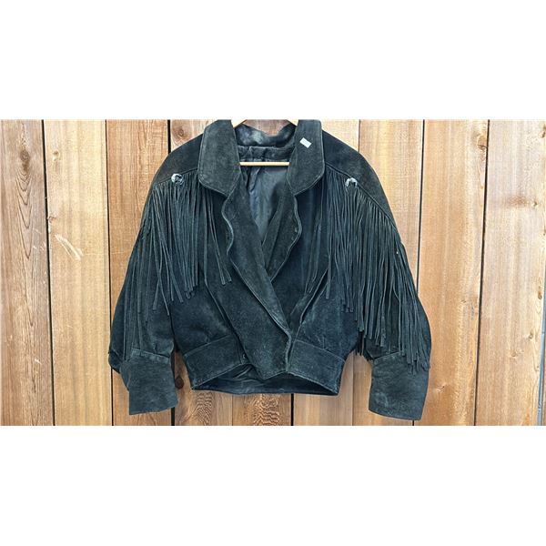 FIRST NATIONS LEATHER BUTTON-UP JACKET SIZE UNKNOWN