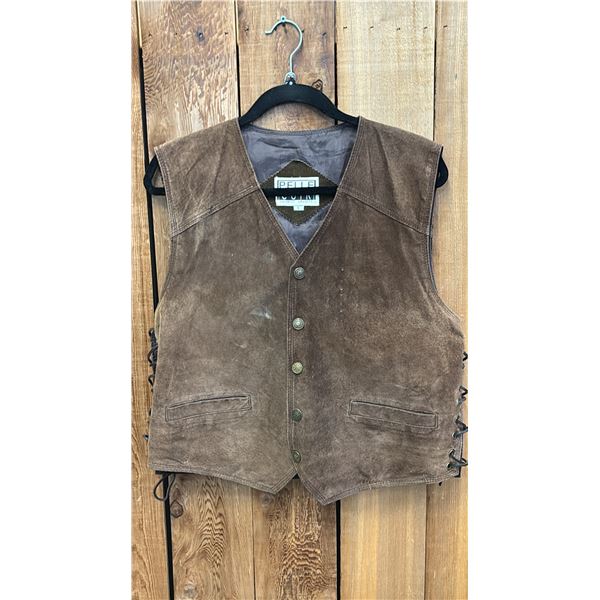 PELLE CUIR FIRST NATIONS LEATHER VEST SIZE L