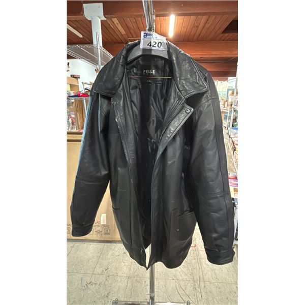 PELLE CUIR LEATHER JACKET LABELLED SIZE M, FITS LIKE XL