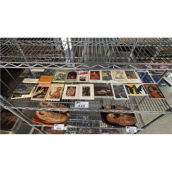 SHELF OF ASSORTED ART/POSTCARD BOOKS