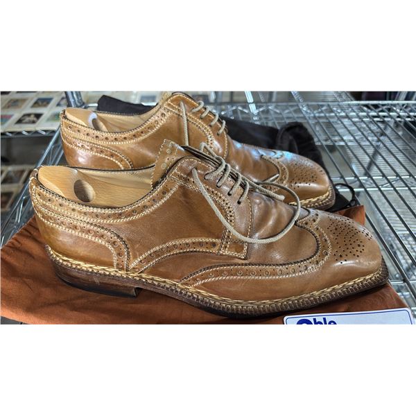 PAIR OF PAL ZILERI MADE IN ITALY BY LF LIDFORT MEN'S DRESS SHOES WITH JOHN LOBB WOODEN SHOE TREES