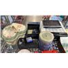 Image 10 : SHELF OF ASSORTED FASHION JEWERLY, CHINESE BANKNOTES, SANDALWOOD FAN, GARMIN NUVI & MORE