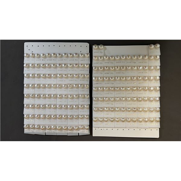(2) RETAIL CARDS OF BUTTON PEARL EARRINGS