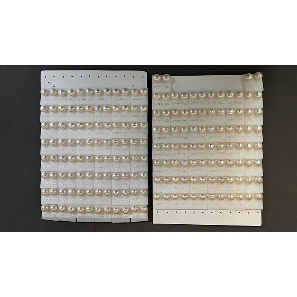 (2) RETAIL CARDS OF BUTTON PEARL EARRINGS