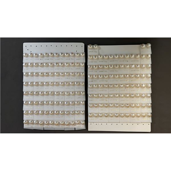 (2) RETAIL CARDS OF BUTTON PEARL EARRINGS