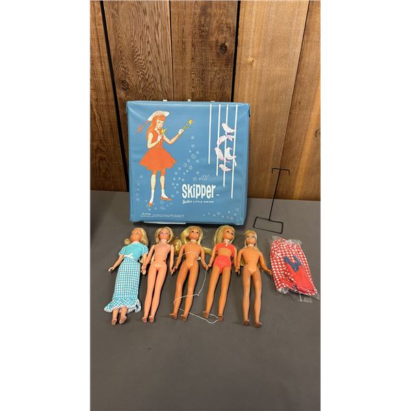 VINTAGE SKIPPER DOLLS IN 1965 SKIPPER CARRYING CASE