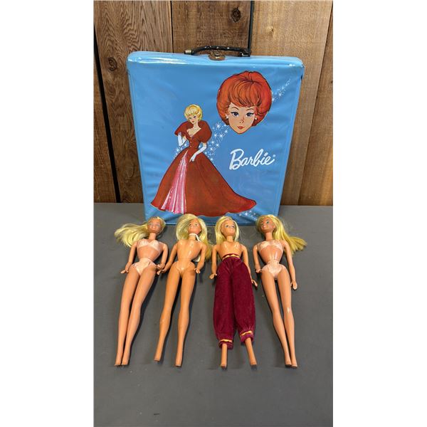 ASSORTED VINTAGE BARBIE DOLLS IN 1965 CARRY CASE
