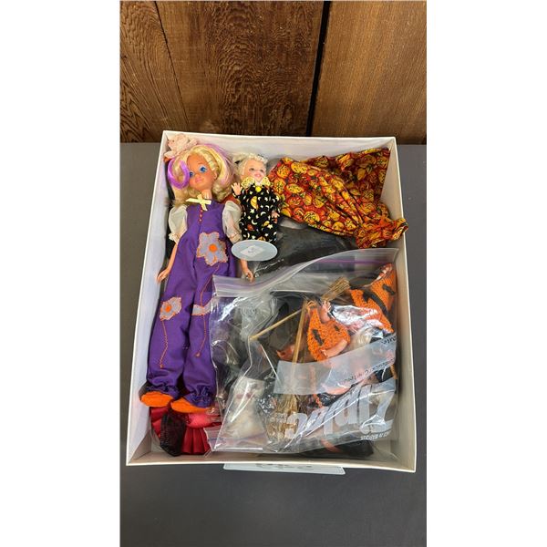 VINTAGE BARBIE & KELLY DOLLS WITH ASSORTED CLOTHING