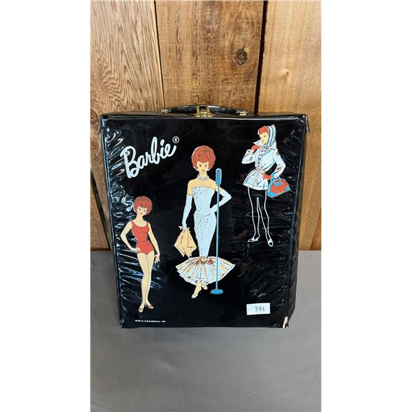 VINTAGE 1963 BLACK VINYL BARBIE CARRYING CASE