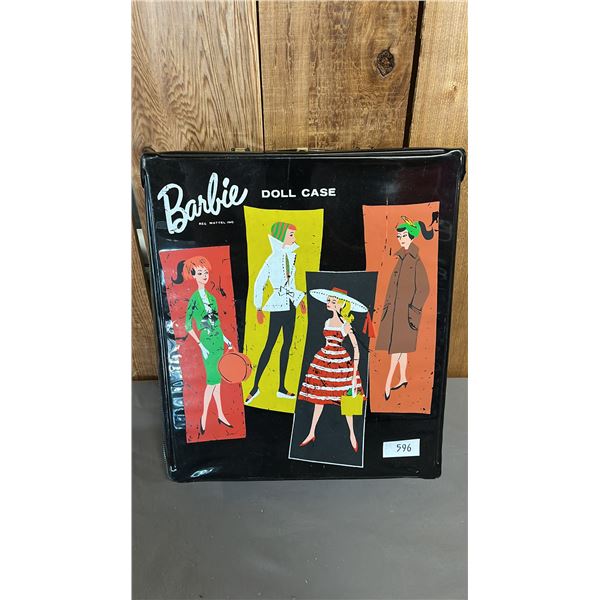 VINTAGE BLACK VINYL BARBIE CARRYING CASE