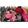 Image 3 : VINTAGE FAIRY BARBIE, REUSABLE BARBIE BAG, MINI DRESS FORM, MINI LIP-SHAPED CHAIR & MORE