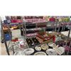 Image 1 : SHELF OF VTG SILVER PLATED FLATWARE, CONCH SHELL SHAPED SPOON SETS, CERAMIC NAPKIN HOLDERS & MORE