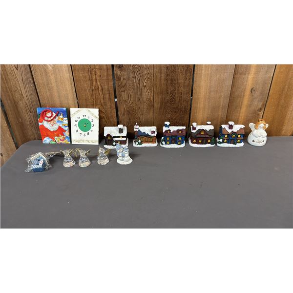 BOX OF ASSORTED CHRISTMAS VILLAGE HOUSES