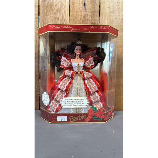 VINTAGE HAPPY HOLIDAYS 10TH ANNIVERSARY BARBIE *IN ORIGINAL BOX*