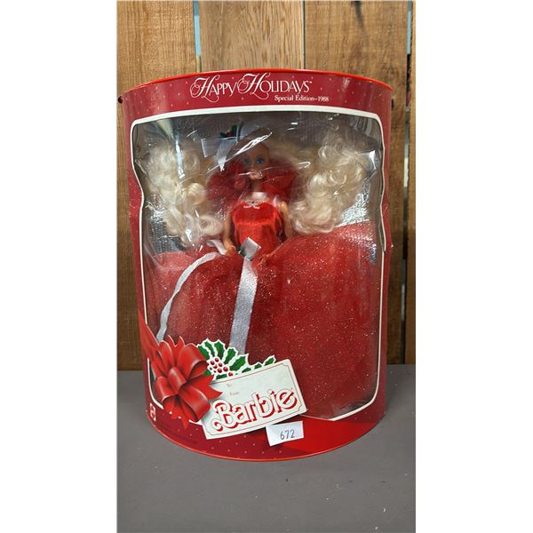 VINTAGE 1988 HAPPY HOLIDAYS BARBIE *IN ORIGINAL BOX*