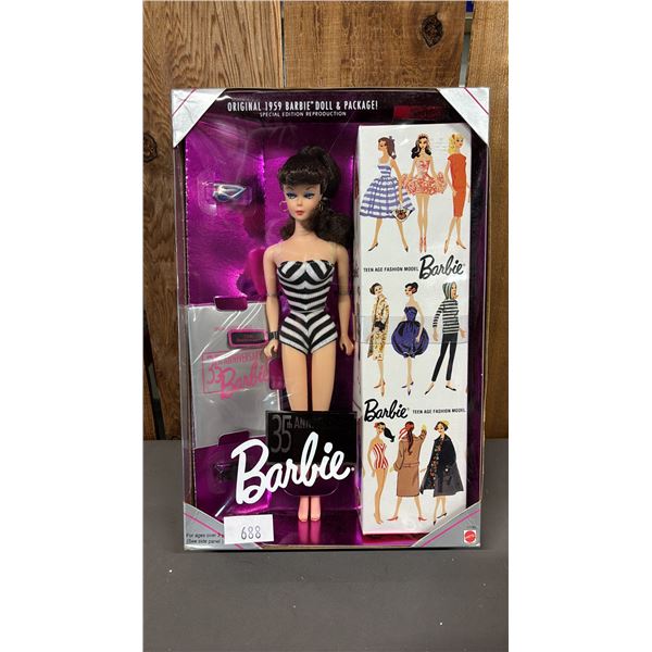 VINTAGE 1993 35TH ANNIVERSARY BARBIE: 1959 DOLL & PACKAGE REPRODUCTION *IN ORIGINAL BOX*