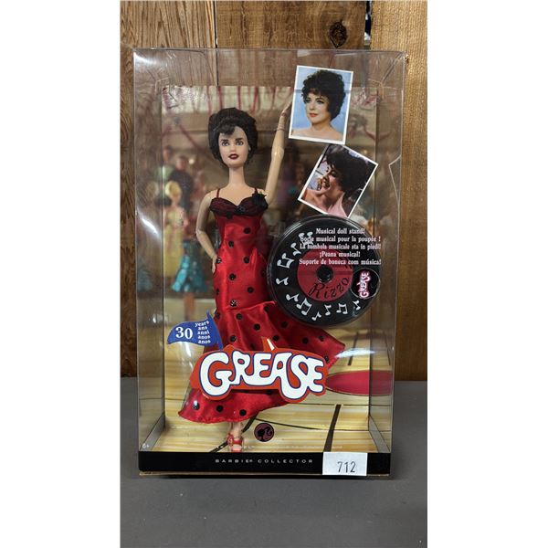 VINTAGE 2008 30 YEAR ANNIVERSARY GREASE RIZZO  BARBIE W/MUSICAL DOLL STAND *IN ORIGINAL BOX*