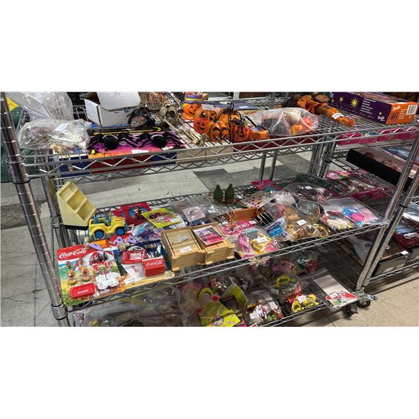 SHELF OF MINI COCA-COLA ACCESSORIES, WOOD FURNITURE, BARBIE STAND MIXERS, CLOTHING & MORE
