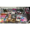 Image 4 : SHELF OF MINI COCA-COLA ACCESSORIES, WOOD FURNITURE, BARBIE STAND MIXERS, CLOTHING & MORE