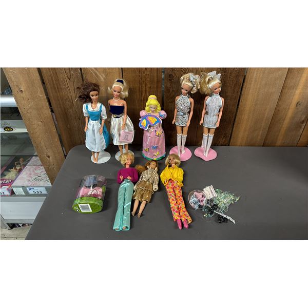 BOX OF ASSORTED VINTAGE BARBIES *NOT IN BOXES*