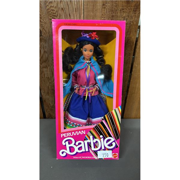 VINTAGE 1985 DOLLS OF THE WORLD COLLECTION PERUVIAN BARBIE *IN ORIGINAL BOX*