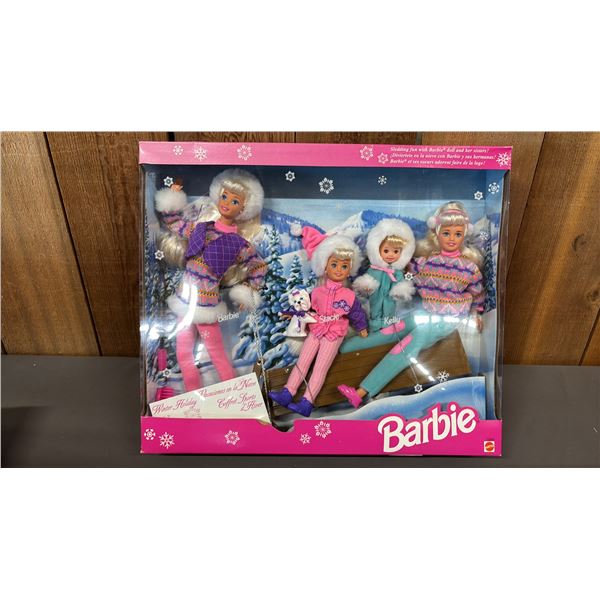 VINTAGE 1995 WINTER HOLIDAY BARBIE, STACIE, KELLY & SKIPPER SET *IN ORIGINAL BOX*