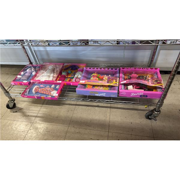 SHELF OF ASSORTED VINTAGE BARBIE CLOTHINGS *IN ORIGINAL BOXES*
