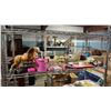Image 1 : SHELF OF BARBIE HORSES, BARBIE SCHOOL DESKS, VINYL BARBIE BAG, MINIATURE FURNITURE & MORE