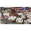 Image 4 : SHELF OF VINTAGE ROYAL ALBERT AMERICAN BEAUTY FINE CHINA WITH QUILTED PLASTIC ZIPPER CASES