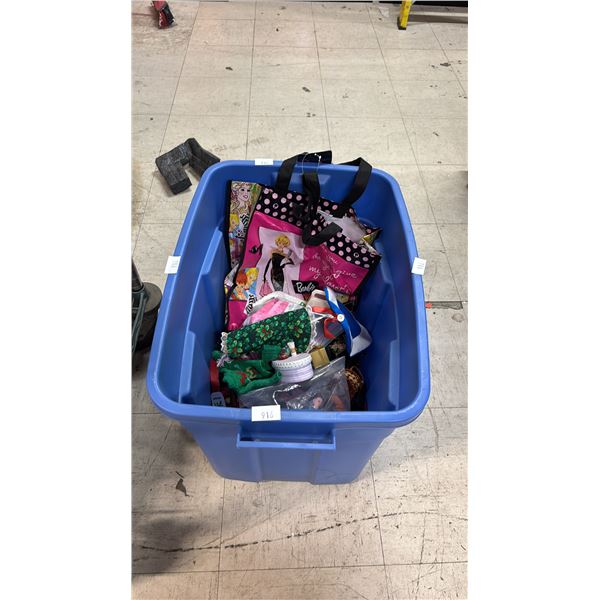 TOTE OF REUSABLE BARBIE BAG, WINNIE THE POOH TOYS, BARBIE ACCESSORIES & MORE