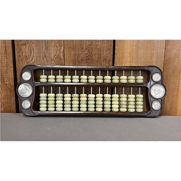ABACUS WITH NEPHRITE BEADS