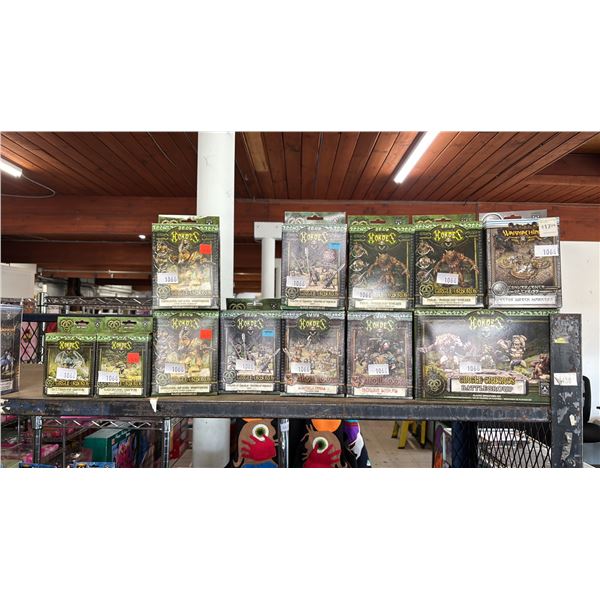 1 WARMACHINE COVERGENCE OF CYRISS MARKER SET & (11) ASSORTED HORDES PLASTIC MINIATURES KITS