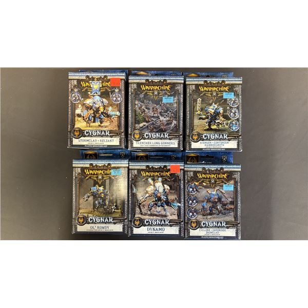 (6) ASSORTED WARMACHINE CYGNAR PLASTIC MINIATURE KITS & HEAVY WARJACKS