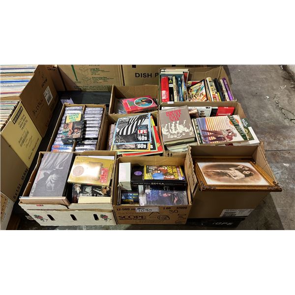 PALLET OF ASSORTED BOOKS, DVD'S AND VHS TAPES