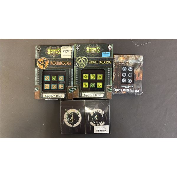HORDES FACTION DICE, WARHAMMER 40,000 ADEPTA SORORITAS DICE & ADEPTA SORORITAS DATACARDS