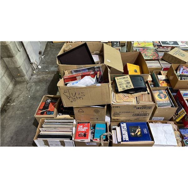 PALLET OF ASSORTED BOOKS, VINYL RECORDS, CDS AND MORE