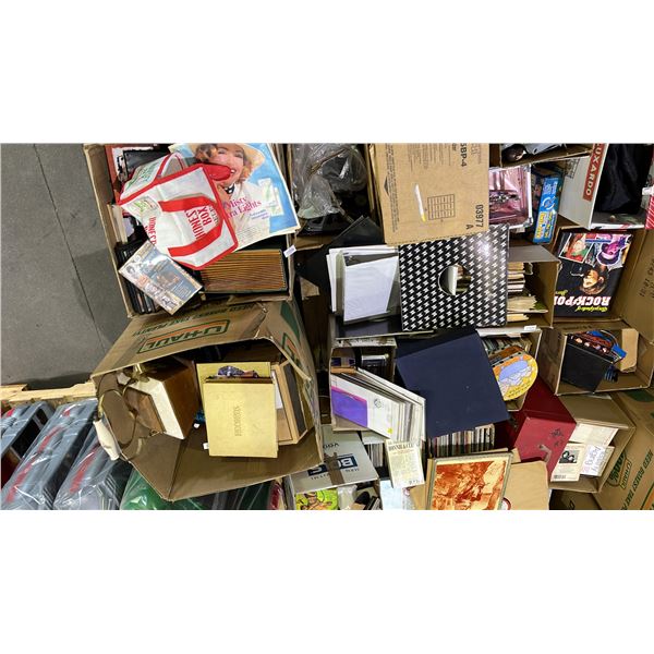 PALLET OF ASSORTED BOOKS, CDS, DVD'S AND MORE