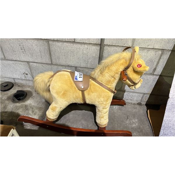 VINTAGE CHRISHA PLAYFUL PLUSH ROCKING HORSE